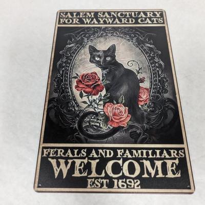 Salem Sanctuary For Wayward Cats Metal Sign
