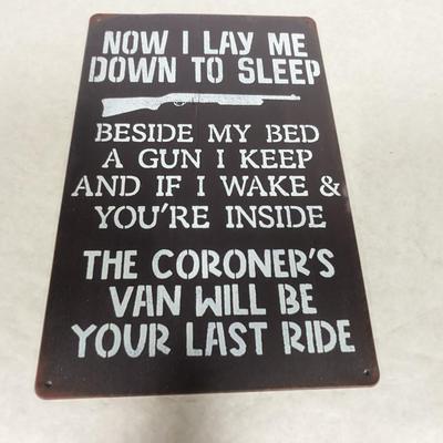 Now I Lay Me Down To Sleep Metal Sign