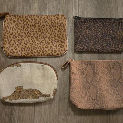 (4) Animal Print Cosmetic Bags
