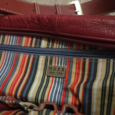 Red Leather Handbag MAXX New York