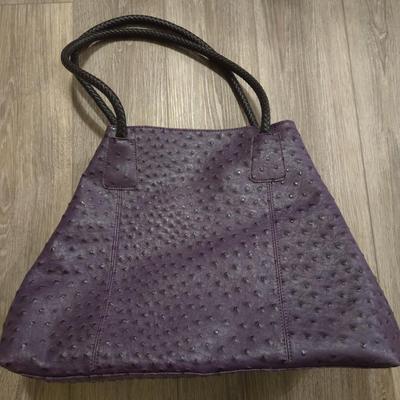 Purple Ostrich Style Large Handbag or Tote