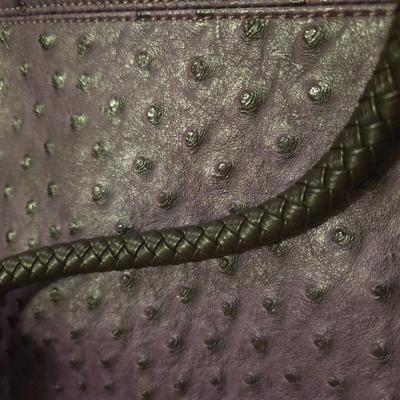 Purple Ostrich Style Large Handbag or Tote
