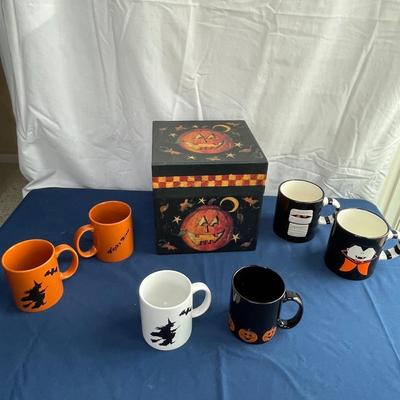 Box of Halloween mugs