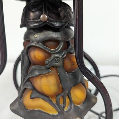 Vintage Cast Iron Hanging Bell Deer Design Table Lamp