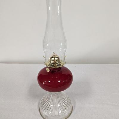 Red Glass Oil Lamp