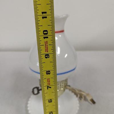1960's Patriotic Table Lamp Milk Glass