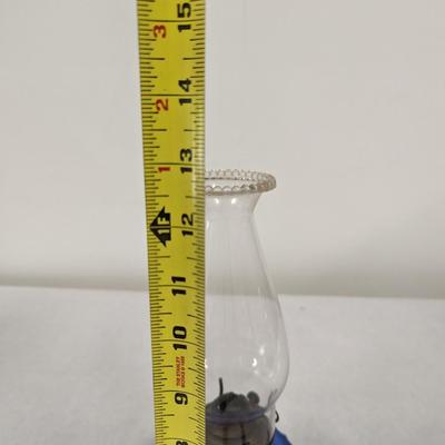 Cobalt Blue Glass Oil Lamp
