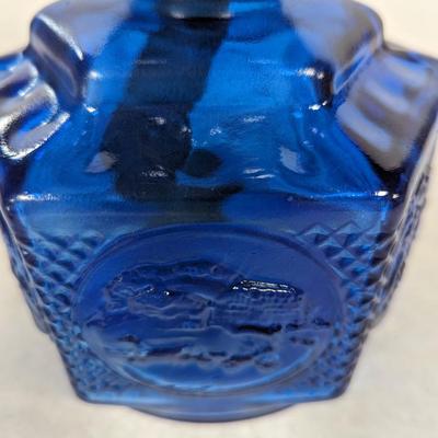 Cobalt Blue Glass Oil Lamp