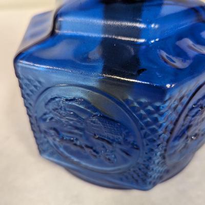 Cobalt Blue Glass Oil Lamp