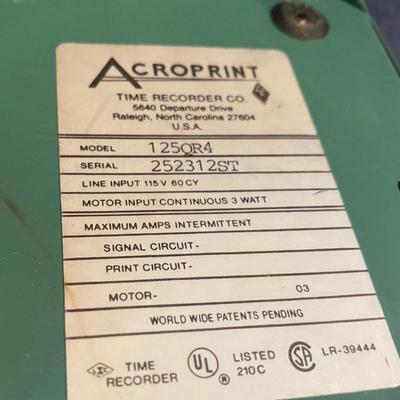 Acroprint Time Clock