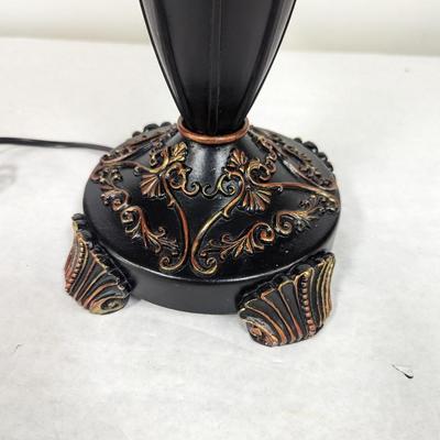 Double Globe Tiffany Style Stained Glass Peacock Lamp