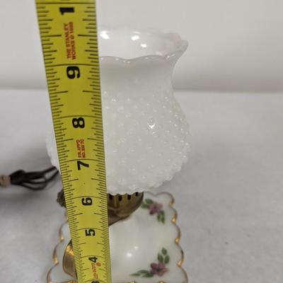 Pair Of Electric Milk Glass Lamps