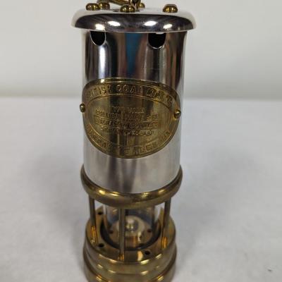 Vintage Miner's Lamp British Coal Mining Company Wales UK With Box