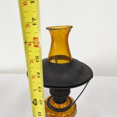 Vintage Amber Oil Lamp