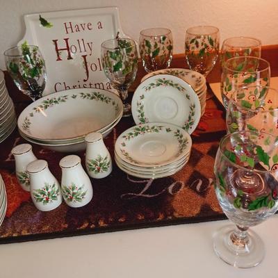 CHRISTMAS DINNERWARE WITH EXTRAS