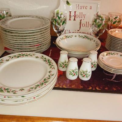 CHRISTMAS DINNERWARE WITH EXTRAS