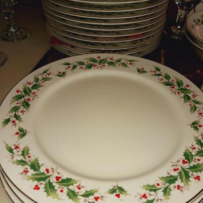 CHRISTMAS DINNERWARE WITH EXTRAS
