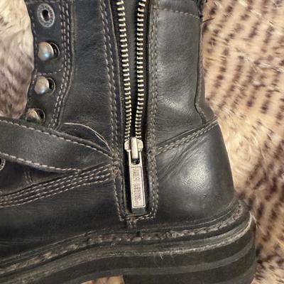 HARLEY DAVIDSONS WOMENS TURBULENT BLACK LEATHER motorcycle boots size6