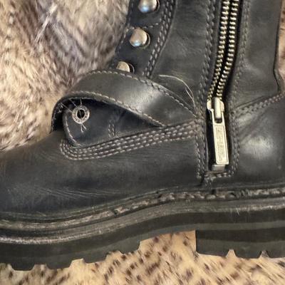 HARLEY DAVIDSONS WOMENS TURBULENT BLACK LEATHER motorcycle boots size6