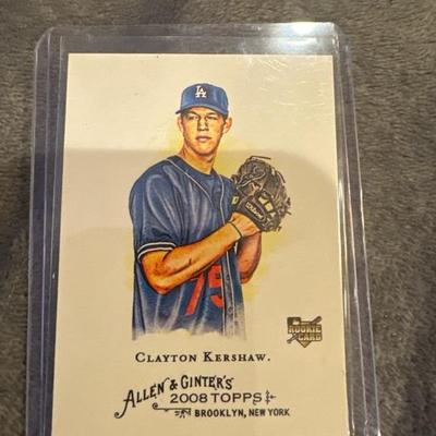 2008 TOPPS ALLEN & GINTER ROOKIE CLAYTON KERSHAW #72 LOS ANGELES DODGERS