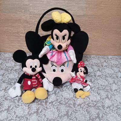 MICKEY MOUSE BASKET AND PLUSH TOYS