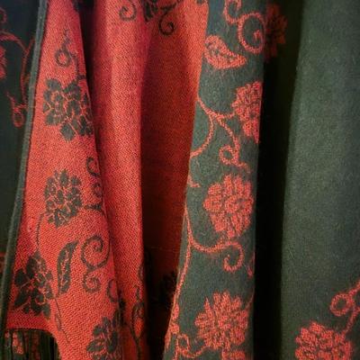 Soft Black & Red Reversible Wrap