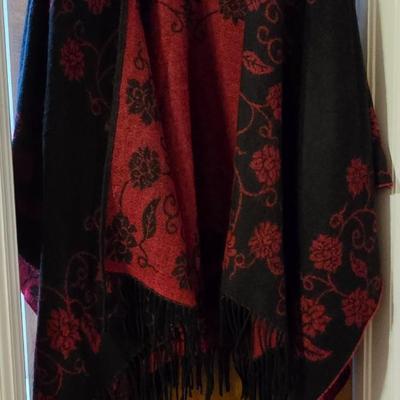 Soft Black & Red Reversible Wrap
