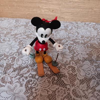 DENIM DISNEY PLUSH MICKEY MOUSE, COIN BANK AND ORNAMENT