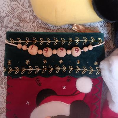 MICKEY MOUSE PILLOW AND 3 CHRISTMAS STOCKINGS