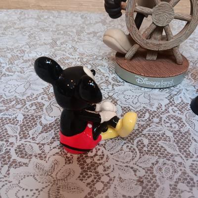 DISNEY MICKEY MOUSE BOBBLEHEAD AND 2 FIGURINES