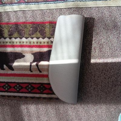 NORTHFORK AREA RUG, 2 RUBBER BACK MOOSE RUGS AND A HALL RUNNER RUG