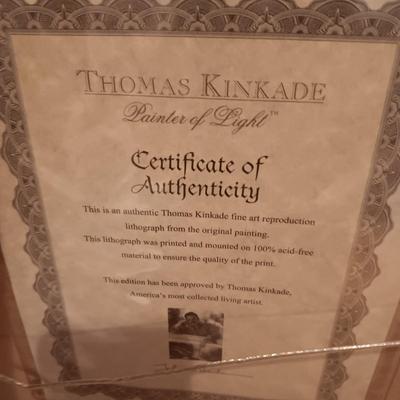 'EVERETT'S COTTAGE" BY THOMAS KINKADE WITH CERTIFICATE