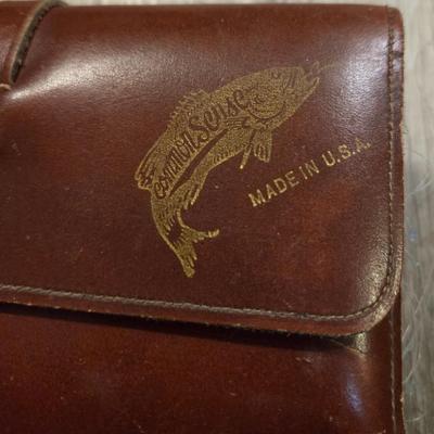 A large Amount of Fly Lures and Leather Carrier