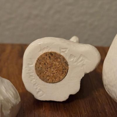 Vintage White Porcelain Foxes