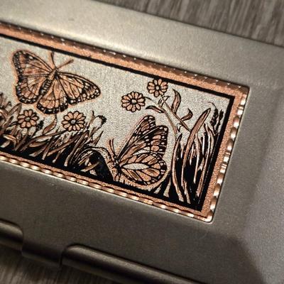 Silver & Copper Butterfly Card Holder