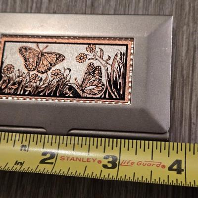 Silver & Copper Butterfly Card Holder