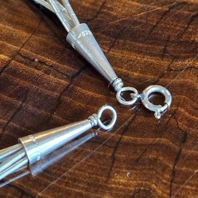 Native American Sterling Silver Necklace, Bracelet, & Earrings Set