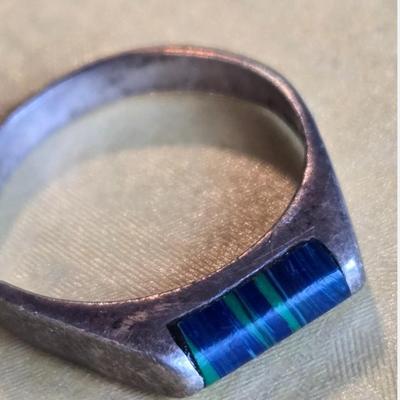 Beautiful Sterling Blue & Green Stone Ring