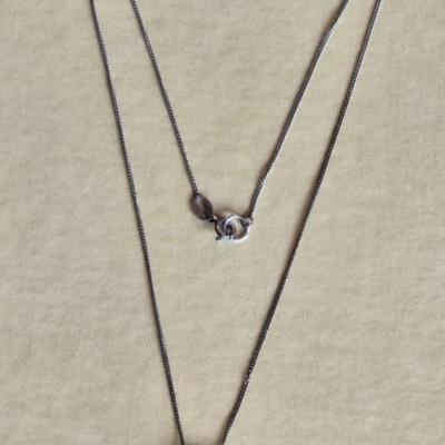 Sterling Silver Italian Chain & Amethyst Necklace