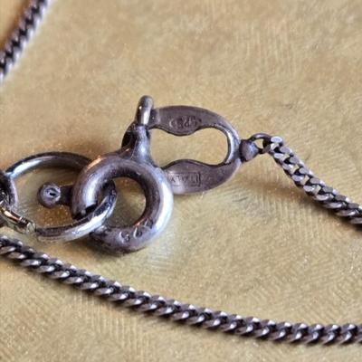 Sterling Silver Italian Chain & Amethyst Necklace