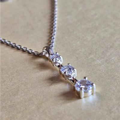 Italian Sterling and Cubic Zirconia Necklace