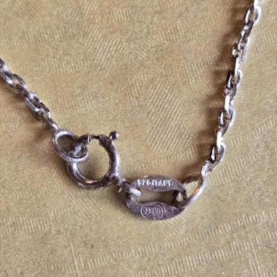 Italian Sterling and Cubic Zirconia Necklace