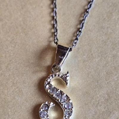 Sterling Silver 'S' Pendant Necklace