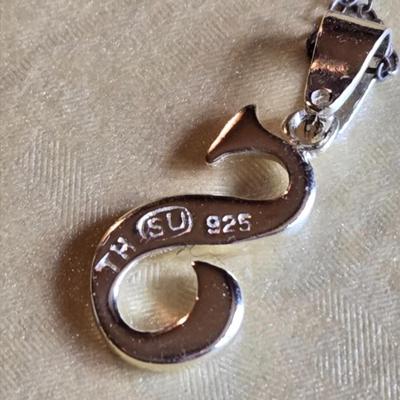 Sterling Silver 'S' Pendant Necklace