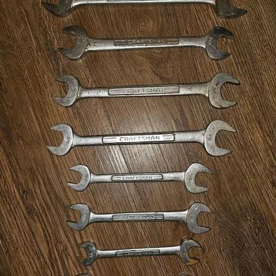 Vintage Craftsman V Series Double Open End Wrench Set 6 pc Set 1/4" to 1" USA