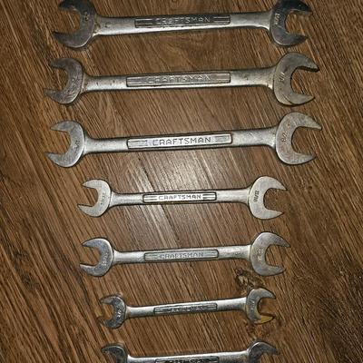 Vintage Craftsman V Series Double Open End Wrench Set 6 pc Set 1/4" to 1" USA