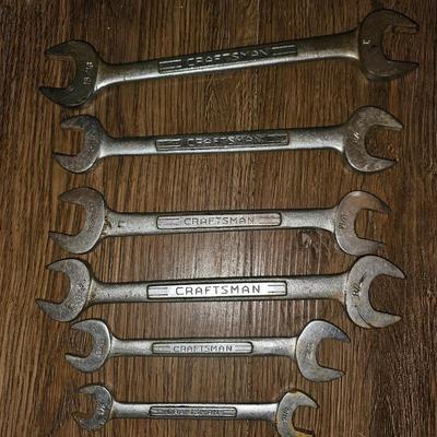 Vintage Craftsman V Series Double Open End Wrench Set 6 pc Set 1/4" to 1" USA