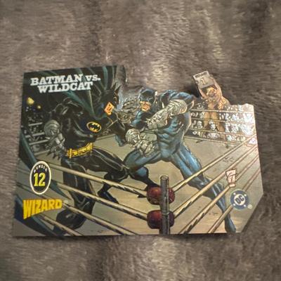 Batman vs Wildcat Die Cut Chromium Promo Card #12 Wizard Magazine NM DC Comics