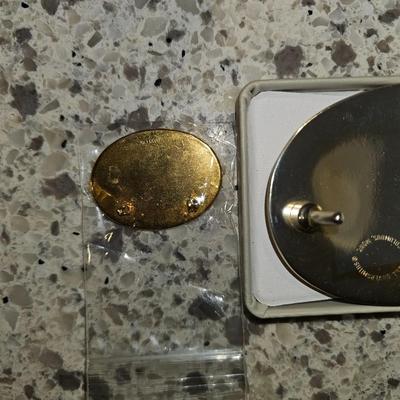 Vintage Beautiful MONTANA SILVERSMITHS Silver BELT BUCKLE and Barlow Pin
