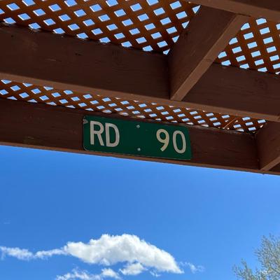 3 SIGNS AND WOODEN CHICKEN